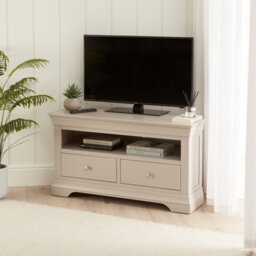 The Furniture Market Wilmslow Dove Grey Painted Corner Tv Unit Stand To Fit Tvs Up To 50 - thumbnail 8