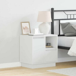 Berkfield Modern Bedside Cabinets With Led 2 Pcs White 50X34,5X50 Cm - thumbnail 2