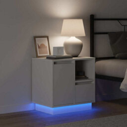 Berkfield Modern Bedside Cabinets With Led 2 Pcs White 50X34,5X50 Cm - thumbnail 5