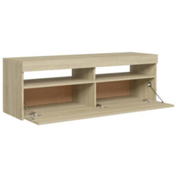 Berkfield Tv Cabinet With Led Lights Sonoma Oak 120X35X40 Cm - thumbnail 8