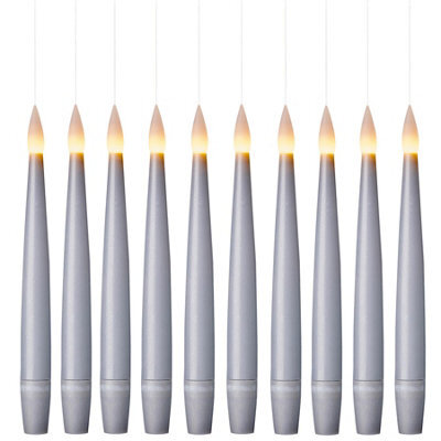 Premier Decorations Premier - 15Cm Silver Floating Candle With On-Off Remote, 10 Piece - image 1