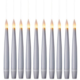 Premier Decorations Premier - 15Cm Silver Floating Candle With On-Off Remote, 10 Piece