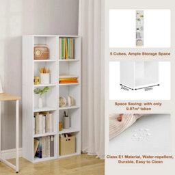 5-Cube Freestanding Bookcase - Waterproof Storage For Home And Office - thumbnail 6