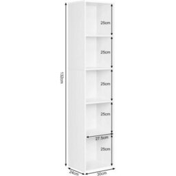 5-Cube Freestanding Bookcase - Waterproof Storage For Home And Office - thumbnail 2