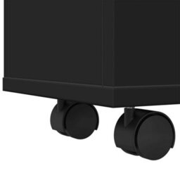Walplus Narrow Bathroom Cabinet With Wheels Black Engineered Wood - thumbnail 8