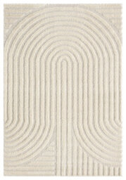 Isabella Living Room Area Rugs - Embossed Mazia Arch Lines Design Cream 60Cm X 220Cm - thumbnail 2