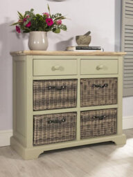 Statement Furniture Florence Sideboard With 2 Drawers And Removable Storage Baskets - Sage Green - thumbnail 1