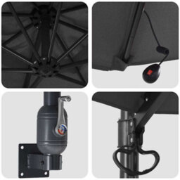 Berkfield Garden Parasol Manual Anthracite, Black 248 X 248 X 148 Cm - thumbnail 7