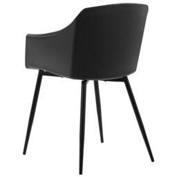 Beliani Black Plastic Dining Chairs Set Of 2 Minimalist Armrests, Matte Finish, Compact (W57 X D51 X H83Cm) - thumbnail 6