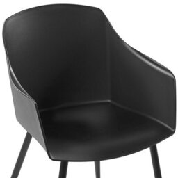 Beliani Black Plastic Dining Chairs Set Of 2 Minimalist Armrests, Matte Finish, Compact (W57 X D51 X H83Cm) - thumbnail 7