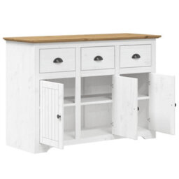 Berkfield Classic Sideboard Bodo White And Brown 115X43X79.5 Cm Solid Wood Pine - thumbnail 4
