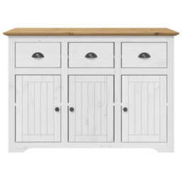Berkfield Classic Sideboard Bodo White And Brown 115X43X79.5 Cm Solid Wood Pine - thumbnail 3