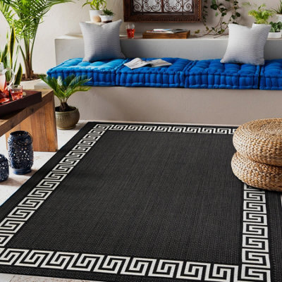 RugsX Carpet Sisal Flat 49373690 Greek Black Cream 160X230 Cm - image 1