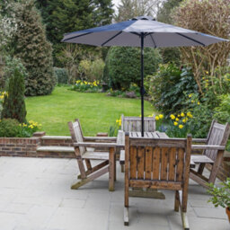 Glamhaus Garden Parasol Solar Led 2.7M ,tilting Table Umbrella With Crank Handle, Protection Uv40, Includes Parasol Cover- Grey - thumbnail 6