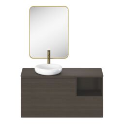 GoodHome Tisa Gold Effect Rectangular Wall-Mounted Bathroom Mirror (H)60Cm (W)80Cm - thumbnail 7
