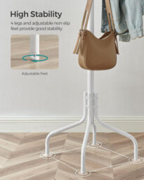 Modern Entryway Stand, Multi-Hook Metal Coat Organizer For Various Spaces, White - thumbnail 5