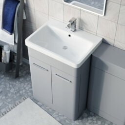 Nes Home Matte Grey 1100mm Freestanding Cabinet Ceramic Basin Wc Unit - thumbnail 4