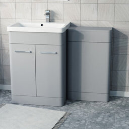 Nes Home Matte Grey 1100mm Freestanding Cabinet Ceramic Basin Wc Unit - thumbnail 5