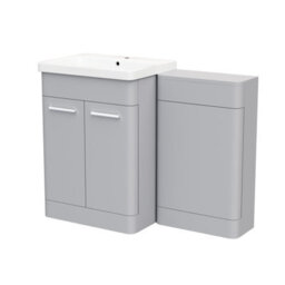Nes Home Matte Grey 1100mm Freestanding Cabinet Ceramic Basin Wc Unit - thumbnail 6