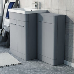 Nes Home Matte Grey 1100mm Freestanding Cabinet Ceramic Basin Wc Unit - thumbnail 2