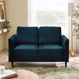 Furniturebox Uk Logan Ocean Blue Fabric 2 Seater Sofa - thumbnail 2