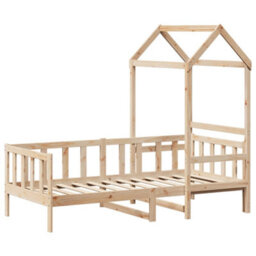 Berkfield Day Bed With Roof Without Mattress 80X200 Cm Solid Wood - thumbnail 3