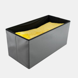Home Republic Faux Leather Storage Ottoman - Three Seater Grey - thumbnail 4