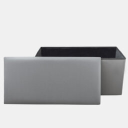 Home Republic Faux Leather Storage Ottoman - Three Seater Grey - thumbnail 3