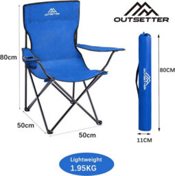 Vivo Pair Of Camping Chair Lightweight Folding Portable - Blue - thumbnail 3
