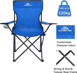 Vivo Pair Of Camping Chair Lightweight Folding Portable - Blue - thumbnail 4
