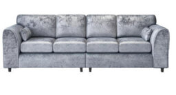 Minimalist  4 Seater Full Back Crushed Velevt Sofa Silver - thumbnail 2