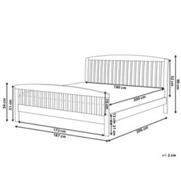 Beliani Bed Pine Wood Castres 180 X 200 Cm (Eu Super King) White - thumbnail 3