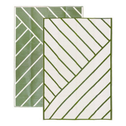 Relsy Large Garden Outdoor Rug For Patio, Olive Green & Cream Geo-Lines  Waterproof Garden Rug 160 X 230Cm