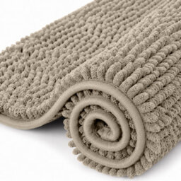 Aspire Homeware Quick Dry Chenille Bathmat Soft Water Absorbent Shower Mat Non-Slip Floor Mat, Khaki (L)80Cm X (W)50Cm - thumbnail 7