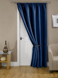 Emma Barclay Cali Blackout Thermal Pencil Pleat Door Curtain, Navy Blue - 46 X 84 Inch Single Panel - thumbnail 2