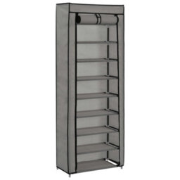 Berkfield Shoe Cabinet With Cover Grey 57X29X162 Cm Fabric