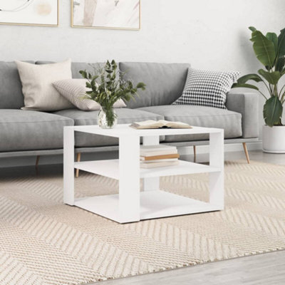 Vidaxl Coffee Table White 59.5X59.5X40 Cm Engineered Wood - image 1