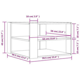 Vidaxl Coffee Table White 59.5X59.5X40 Cm Engineered Wood - thumbnail 9