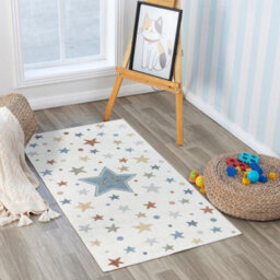 Livabliss Lillian-Kids Beige Blue Orange Green Washable Rug For Children's Rooms 80 X 150 Cm Easy Care, Non Shedding - thumbnail 2