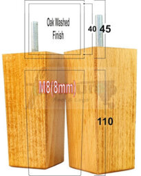 L&F 4X Replacement Furniture Legs Solid Wood 110mm High Sofas Chairs Settee Cabinets Legs M8 Tsp2055 - thumbnail 1