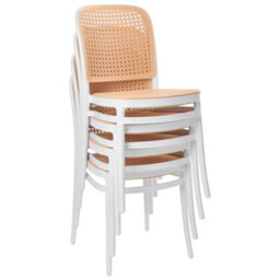 Beliani Set Of 4 Garden Chairs Plose White/ Beige - thumbnail 7