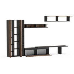 Decorotika Ghent Moduler Modern Tv Unit Wall Mount Customizable Layout Black Alina - thumbnail 5