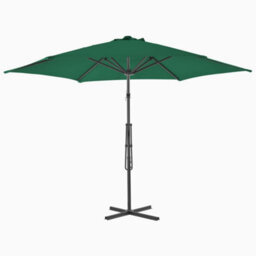 Berkfield Outdoor Parasol With Steel Pole 300 Cm Green - thumbnail 3