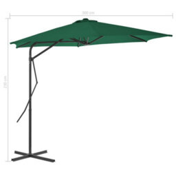 Berkfield Outdoor Parasol With Steel Pole 300 Cm Green - thumbnail 7