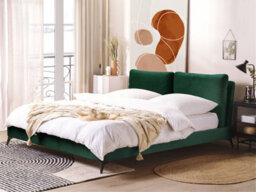 Beliani Bed Velvet Melle 180 X 200 Cm (Eu Super King) Emerald Green - thumbnail 2