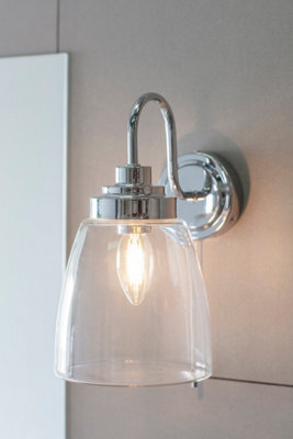 Anson Lighting Coln Bathroom Wall Light Finished In Clear Glass And Chrome Plate - image 1