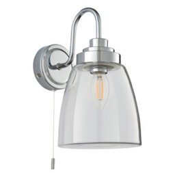 Anson Lighting Coln Bathroom Wall Light Finished In Clear Glass And Chrome Plate - thumbnail 3