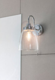 Anson Lighting Coln Bathroom Wall Light Finished In Clear Glass And Chrome Plate - thumbnail 4