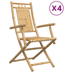 Folding Garden Chairs 4 Pcs 53X66X99 Cm Bamboo - thumbnail 2