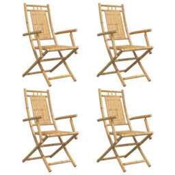 Folding Garden Chairs 4 Pcs 53X66X99 Cm Bamboo - thumbnail 4